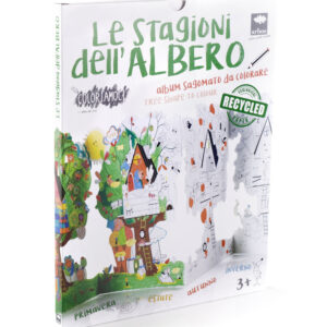 Albero da colorare 94x30 cm "Le stagioni dell'albero" in cartoncino riciclato. Designer S. De Vivo.