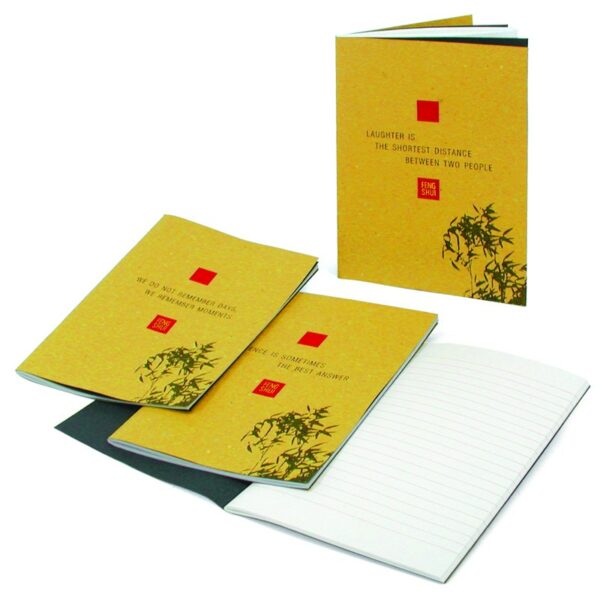 Quaderno A5 a righe "Feng Shui" copertina morbida in Cartapaglia 8 frasi assortite. - immagine 2