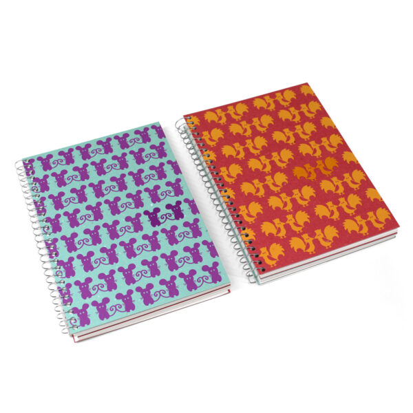 Notes a spirale double face doppia rigatura "Pups" in Cartapaglia e carta riciclata. - immagine 6