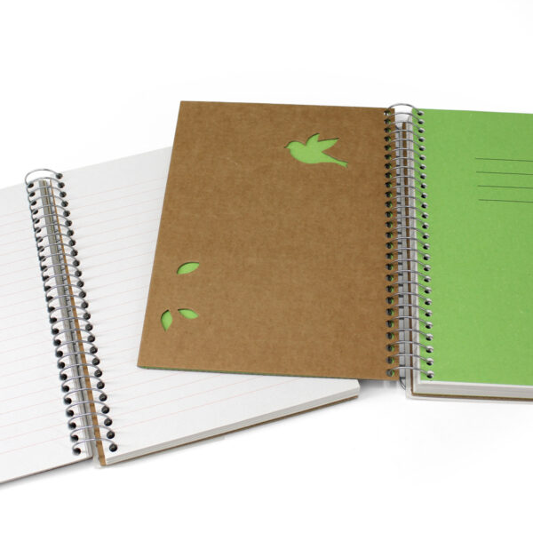 Notes a spirale a righe "Dream" copertina in cartoncino avana forato interno carta riciclata. - immagine 2