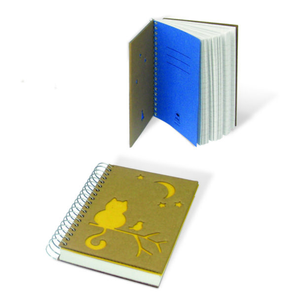 Notes a spirale a righe "Dream" copertina in cartoncino avana forato interno carta riciclata. - immagine 6