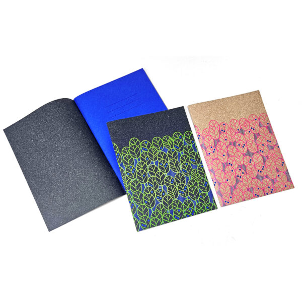 Quaderno a righe "Leaves" copertina morbida in Ricuoio® interno in carta riciclata. - immagine 2