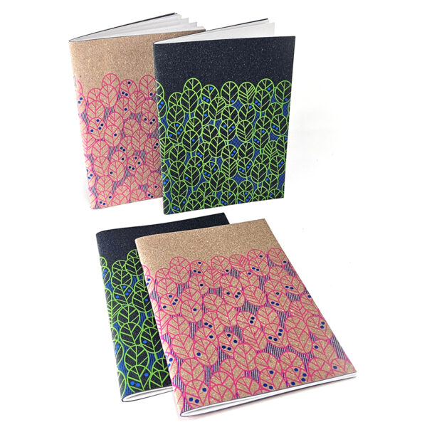Quaderno a righe "Leaves" copertina morbida in Ricuoio® interno in carta riciclata. - immagine 4