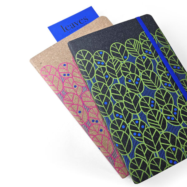 Taccuino ecologico "Leaves" copertina morbida in Ricuoio® apertura superflat - immagine 2