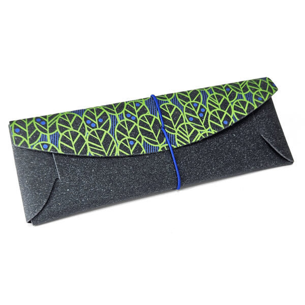 Portapenne/astuccio 19x7 cm "Leaves" in Ricuoio® con confezione. - immagine 4