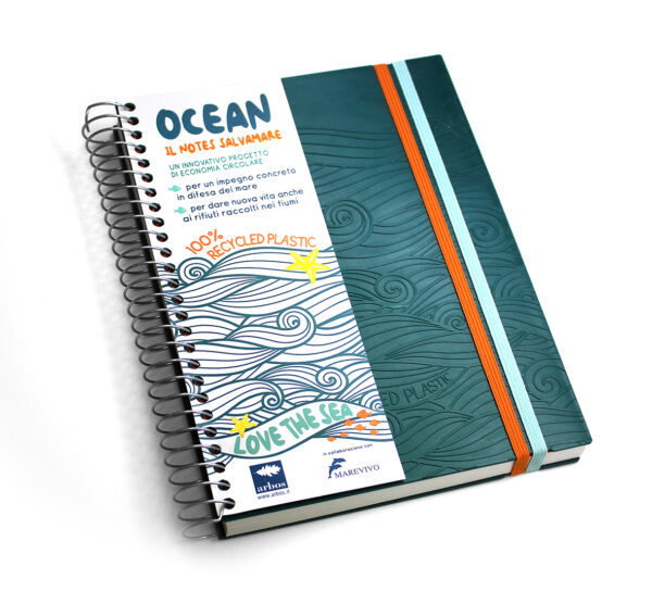 Notes a spirale "Ocean" in plastica riciclata seconda vita® e carta riciclata. - immagine 9