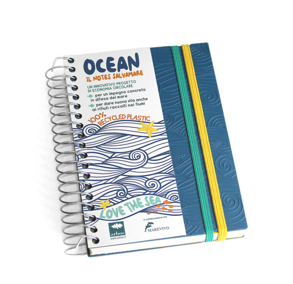 Notes a spirale "Ocean" in plastica riciclata seconda vita® e carta riciclata. - immagine 8