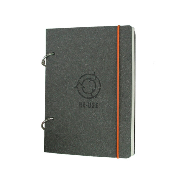 Notes con anelli Multifunzione doppia rigatura "Sistema Reuse" in Ricuoio® e carta riciclata. - immagine 5