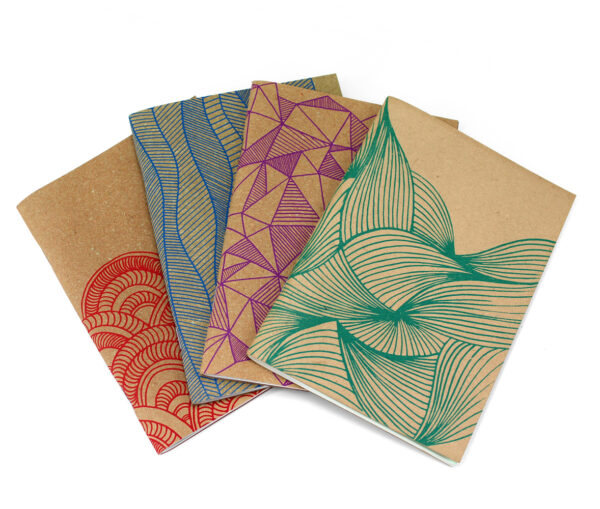 Quadernino 12x17 cm neutro "Organic" copertina morbida in Ricuoio® 4 soggetti assortiti. - immagine 2