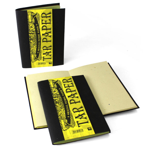 Quaderno A5 neutro rivestito in Tar Paper® interno in cartapaglia con originale rigatura. - immagine 2