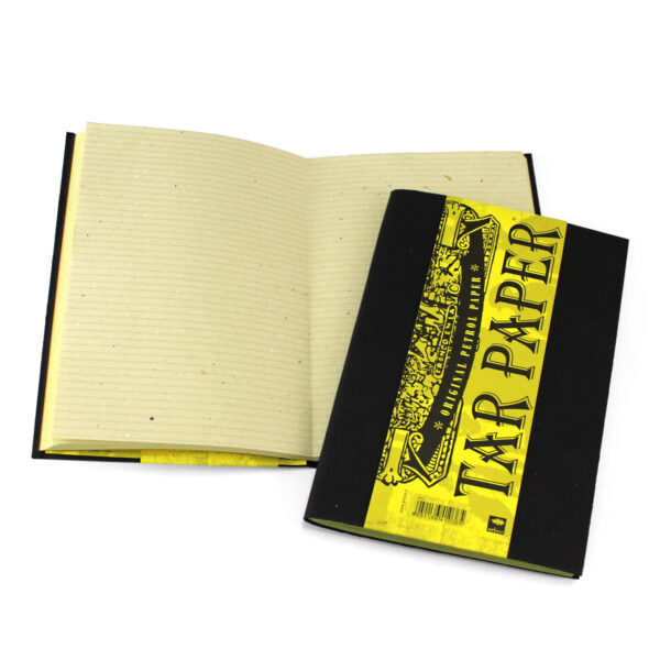 Quaderno A5 neutro rivestito in Tar Paper® interno in cartapaglia con originale rigatura. - immagine 3