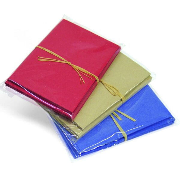 Biglietti 8,5x13 cm Pack raffia 10 biglietti monocolore con busta in Cartapaglia.