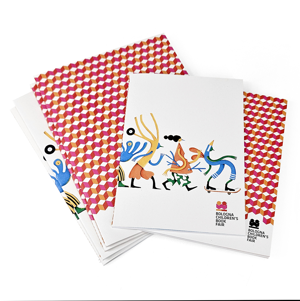 Quaderni ecologici per Bologna Children’s Book Fair merchandising museale ecologico: i quaderni cuciti