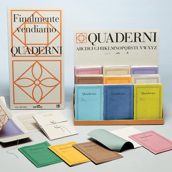 The combination between Arbos and art create the “Quaderni” eco-notebooks