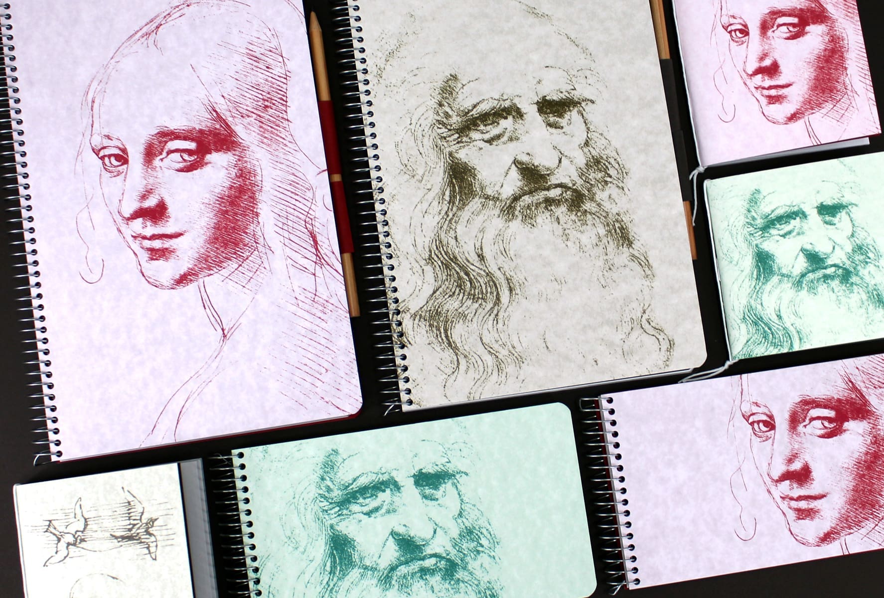 Leonardo da Vinci: merchandising in recycled paper